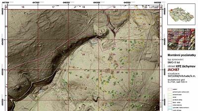 Mapa okolí Eliášského údolí u Jáchymova